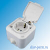 Розетка пылебрызгозащищенная для открытой проводки с заземлением