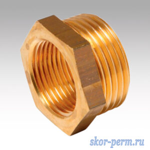 Футорка латунная 15х20 (1/2″х3/4″) внутренняя/наружная резьба