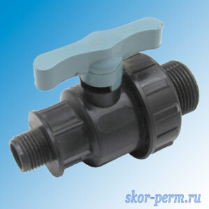 Кран шаровой ПНД НР/НР (1"-1/2") Кран шаровой ПНД НР/НР (1″-1/2″)