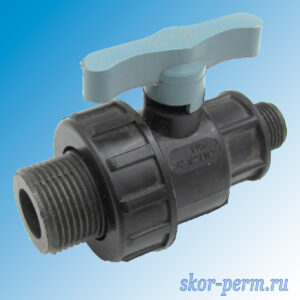 Кран шаровой ПНД НР/НР (1"-1/2") Кран шаровой ПНД НР/НР (1″-1/2″)