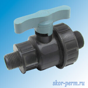 Кран шаровой ПНД НР/НР (3/4"-1/2") Кран шаровой ПНД НР/НР (3/4″-1/2″)