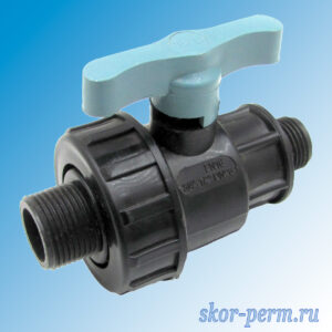 Кран шаровой ПНД НР/НР (3/4"-1/2") Кран шаровой ПНД НР/НР (3/4″-1/2″)