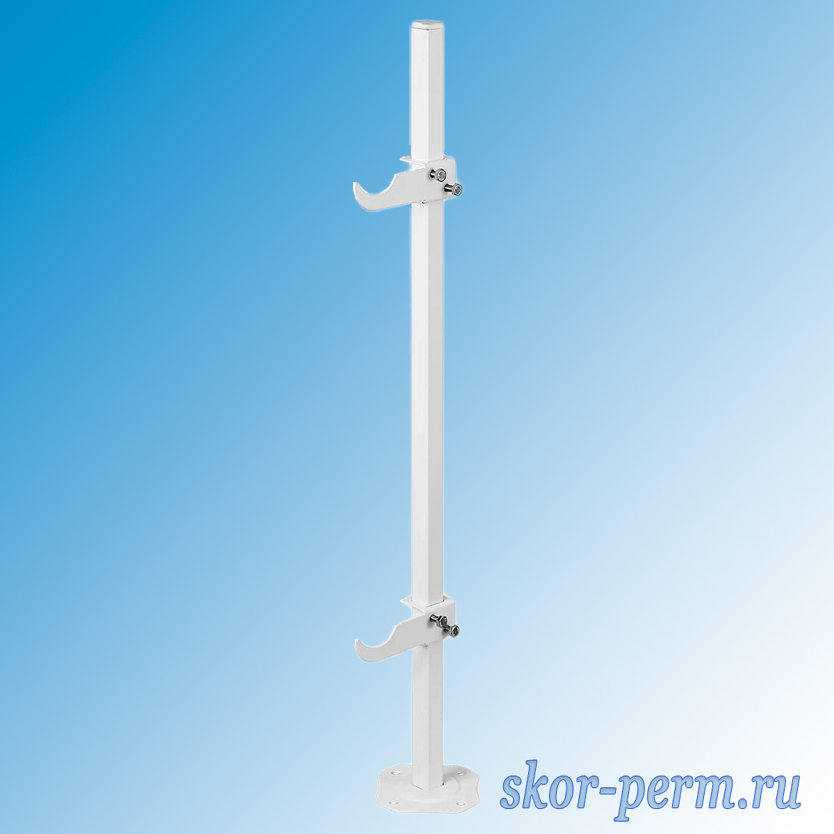 Кронштейн для радиатора 200/600, напольный, регулируемый, белый (АБР) Кронштейн напольный регулируемый 200-600 мм белый