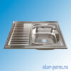 Мойка из нержавейки накладная 600х800х160 (0,4) правая, выпуск 1 1/2", без сифона Мойка из нержавейки накладная 600х800х160 (0,4) правая без сифона