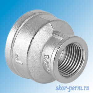 Муфта никелированная переходная 15х25 (1/2″ х 1″)