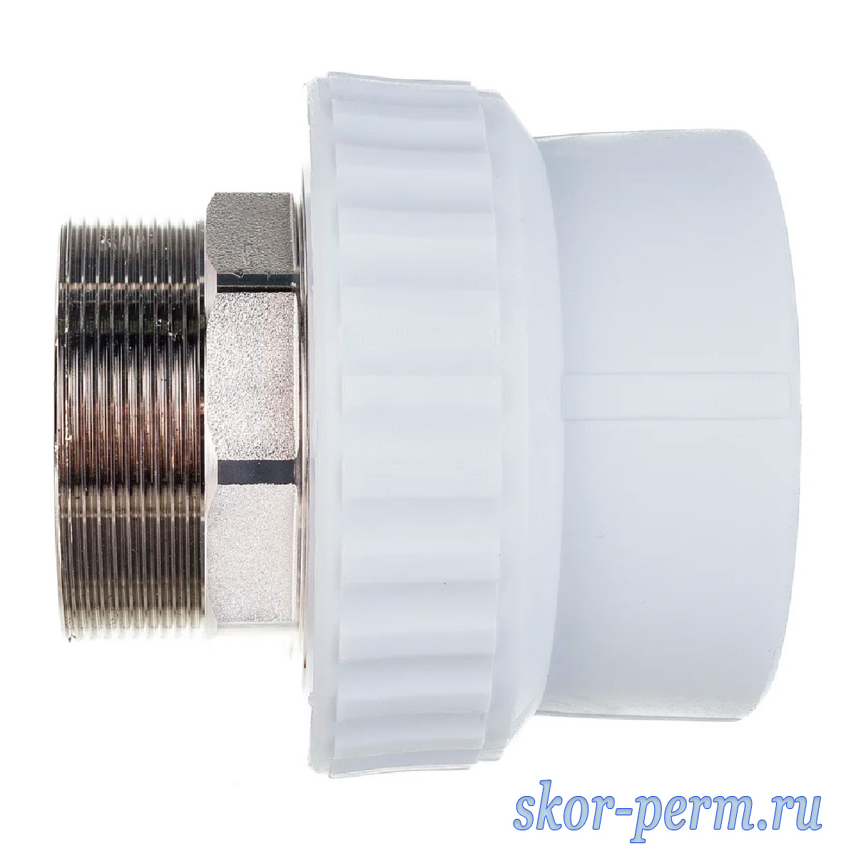 Муфта комбинированная НР 75х2 1/2" PPR Муфта полипропиленовая комбинированная переходная на наружную резьбу под ключ
