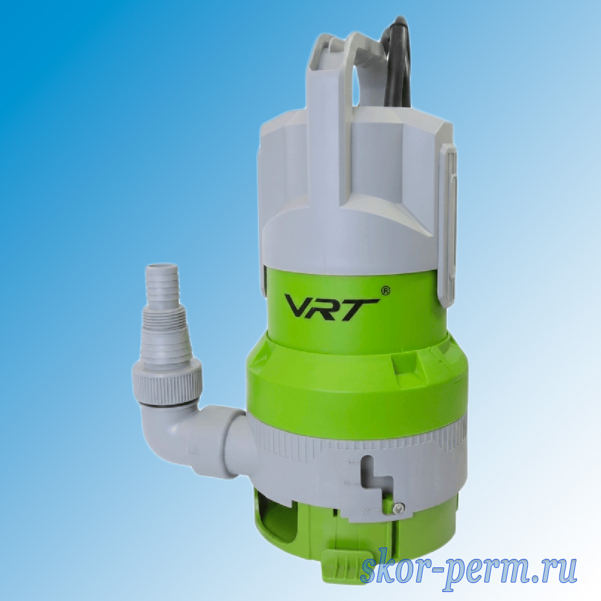 Насос дренажный VRT DСP-400 универсальный, 400 Вт, 215 л/мин, глубина 7 м, напор 6 м, частицы 35 мкн