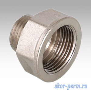 Переходник никелированный 10х8 (3/8″х1/4″) внутренняя/наружная резьба